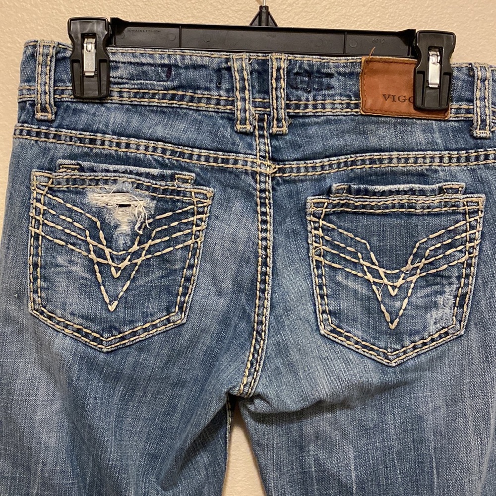 Vigoss Collection Distressed Bootcut Jeans - Picture 3 of 8